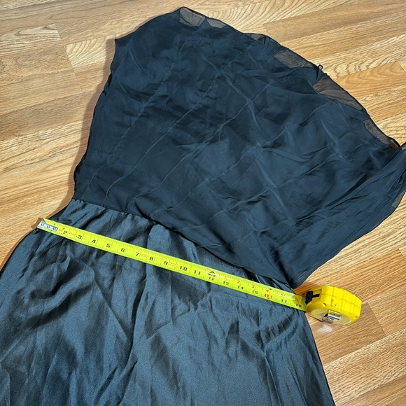 White House Black Market, strapless solid black ruffle midi dress. Size 0. - Picture 16 of 17